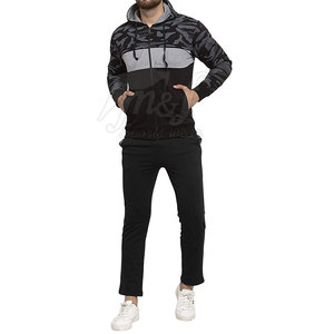 Conjunto de chándal con cremallera para hombre con sudadera con cremallera y pantalones de chándal para correr o gimnasio chándal con logotipo personalizado para hombre - Product Image 1