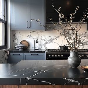 Carreaux et dalles en granit noir Galaxy de qualité supérieure pour marches d'escalier, comptoirs de cuisine et murs extérieurs - Product Image 1