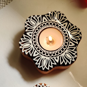 Bougeoir de haute qualité pièce maîtresse pour Table haute vente bougeoirs imprimés en bois décoratifs pour Restaurant à la maison - Product Image 1