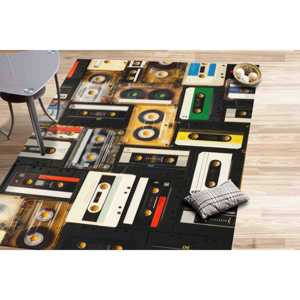Alfombra Estampada: Diseño de Casete Nostálgico para Sala de Música y Decoración del Hogar, Alfombra de Terciopelo - Product Image 2