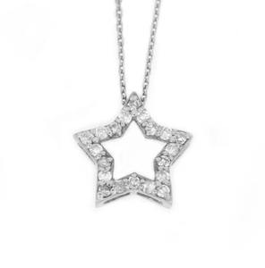 สร้อยคอจี้ดาว สร้อยคอเงินสเตอร์ลิงแบบกําหนดเองที่สวยงาม จี้ Moissanite จี้ของขวัญสําหรับเธอ - Product Image 1