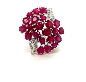 Lớn nhiều màu sắc vòng hoa trong Sterling Silver .925 Tính năng ngọc lục bảo <span class=keywords><strong>Sapphire</strong></span> <span class=keywords><strong>Ruby</strong></span> kim cương cho đám cưới và các bên - Product Image 3