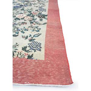 Alfombra de Lana Verde Vintage Anudada a Mano, Rectangular Grande para Sala de Estar con Patrón Floral y Abstracto para Pasillo -Pae-2817 - Product Image 4