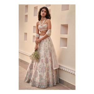 เสื้อผ้าพื้นเมืองอินเดียใหม่ georgette lehenga กับเสื้อไหม banglori และ georgette dupatta lehenga choli - Product Image 1