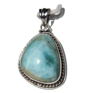 Delicado Colgante de Larimar en Plata de Ley 925, Joyería Natural para Oración y Devoción, Calidad Premium - Product Image 6