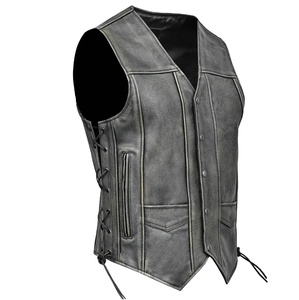 เสื้อกั๊กหนังสำหรับผู้ชายระบายอากาศทนทานเสื้อกั๊กหนังน้ำหนักเบามีสไตล์สมบูรณ์แบบสำหรับขี่รถจักรยานยนต์ - Product Image 1