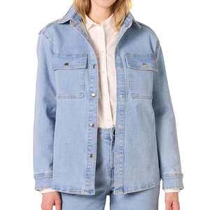 Veste en jean pour femme, style le plus récent, manches longues, vêtements pour femmes, coton, OEM, poches, 2026 - Product Image 4