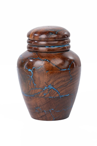 โกศเผาไม้ทำด้วยมือพร้อมฝังอีพ็อกซี่สีฟ้าสำหรับสัตว์เลี้ยงและมนุษย์ที่เป็นของที่ระลึกที่ระลึกสำหรับสัตว์เลี้ยงและมนุษย์ - Product Image 6