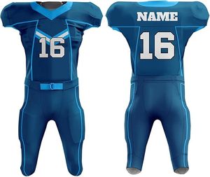 Conjunto de ropa deportiva transpirable de uniforme de fútbol americano de tendencia superior con impresión de sublimación deportiva en tela de poliéster - Product Image 2