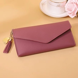 Femmes grande capacité logo personnalisé multicolore fermeture éclair carte ouverte pince à billets sac à la mode Offre Spéciale porte-monnaie gland mode portefeuilles - Product Image 2