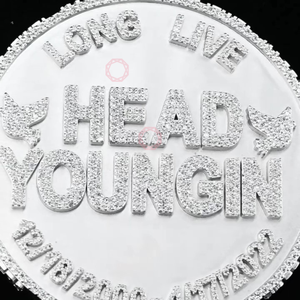 925 plata esterlina 24kt cabeza chapada en oro Youngin VVS Natural Moissanite Lab crecido diamante HipHop joyería fina colgantes y dijes - Product Image 5