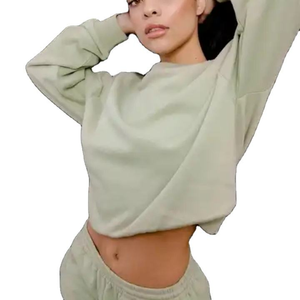 Personalized Womens Crop <b>Top</b> Hoodies Factory Direct Price - Product Image 4