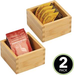 Contenedor de almacenamiento de bambú, cajón organizador, cajas para despensa de cocina, gabinete, estante, isla o encimera, sostiene aperitivos - Product Image 2