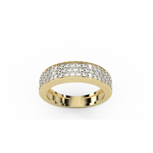 Anillo de Diamantes Naturales Redondos de Oro de 14K de la Colección WA37 con 0.90Ctw, Color I-J, Claridad SI, Diamante Premium - Product Image 6