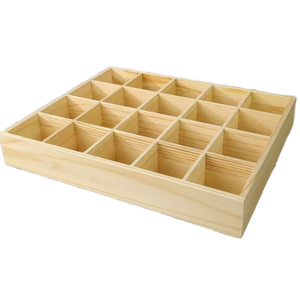 Acacia Wood 16 Compartment <b>Storage</b> Tray for Tea Bags Jewelry <b>Cutlery</b> Hotel Amenities & Retail Display - Product Image 3
