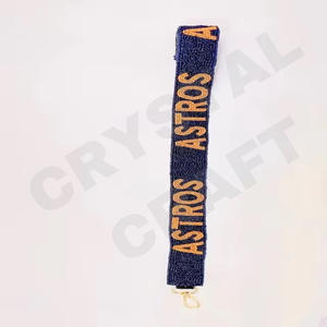 Correas para bolso con cuentas de oro blanco personalizadas, accesorio de moda 'Hook Em Horns', correa para monedero con cuentas, diseño con estampado de pata - Product Image 2