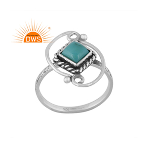 Best Selling <b>Oxidized</b> Sterling Silver Natural Arizona Turquoise Gemstone Statement Ring Custom Jewelry Manufacturer - Product Image 1