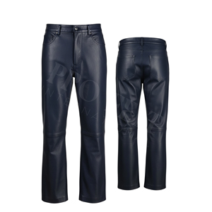 OEM ODM Custom Classic Leather Pants Straight Fit Fashionable Casual Motorbike <b>Trousers</b> Stylish Durable PU Leather Pants - Product Image 4