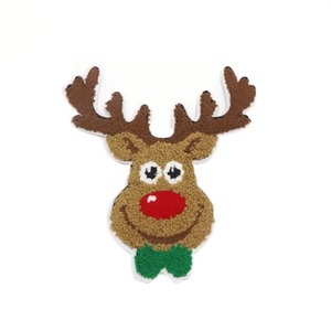 Parches de chenilla de alegría personalizados de alta calidad bordado de chenilla de Papá Noel parche de Navidad lentejuelas brillo hierro en arco autoadhesivo - Product Image 1