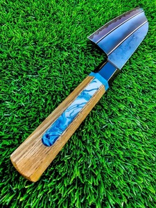 Couteau de chef en acier au carbone fait à la main Couteau en bois magnifiquement et facile à saisir, gaine en cuir Couteaux de lance de survie de qualité bricolage. - Product Image 4