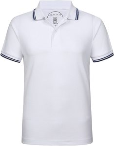 Moda Popular hombres 100% algodón para Polo camiseta logotipo personalizado bordado patrón sólido Jersey Tela-venta al por mayor - Product Image 6