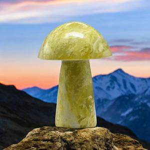 Serpentine champignon cristal naturel sculpture Mini pierre précieuse Figurine Feng Shui Style Reiki énergie décor à la maison cadeau pierre de guérison - Product Image 3