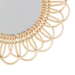 Vente en gros Miroir décoratif de luxe moderne en rotin tissé à la main Motifs floraux Art déco pour la maison Salle de bain Mariage ou espace de vie - Product Image 5
