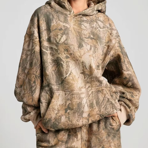 ชุดเซ็ตเสื้อฮู้ดดี้พิมพ์ลายพรางป่า  แบบโอเวอร์ไซส์  ผ้าหนา  สำหรับผู้ชายและผู้หญิง  พร้อมโลโก้แบบกำหนดเอง - Product Image 3