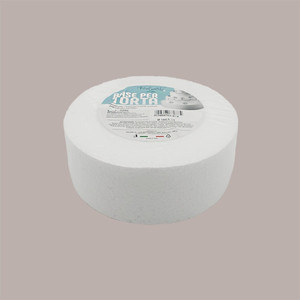 Base à gâteau réutilisable en polystyrène, ronde, blanche, diamètre 15 cm, hauteur 7,5 cm, lot de 10 pièces - Product Image 1