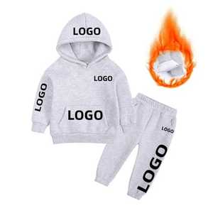 Logotipo personalizado French Terry Plain Children Pullover Baby Outfit Niños Sudaderas con capucha de algodón orgánico Bebé Sudadera Ropa - Product Image 1