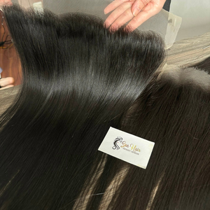 Precio al por mayor producto suizo encaje transparente y encaje HD 13x6 pelo liso Natural Frontal 100% cutícula alineada cabello humano Real - Product Image 6