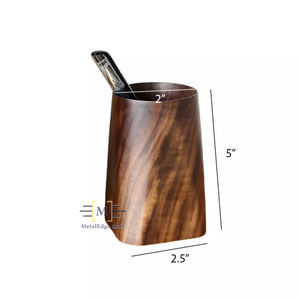 Suministros de oficina en madera para el hogar, organizador de escritorio de doble color, soportes de bolígrafos, tamaño personalizado cuadrado - Product Image 4