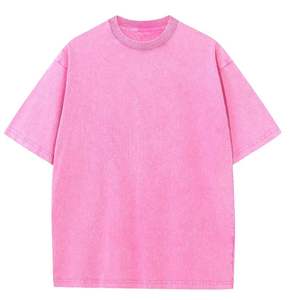 Camiseta Vintage de cuello redondo de gran tamaño personalizada para hombre, 100% algodón, 230GSM, lavado ácido, lavado a la piedra, transpirable para verano, efecto lavado a la piedra - Product Image 3