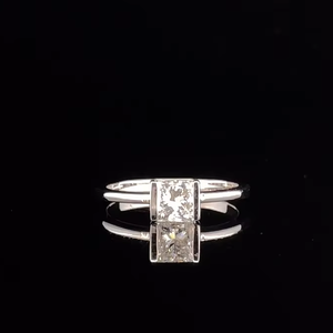 Anillo de Compromiso con Diamante Cultivado en Laboratorio con Certificación IGI de 1.00 CT, Corte Princesa, Engaste de Bisel, Oro Sólido de 14K, Anillo para Mujer - Product Image 1