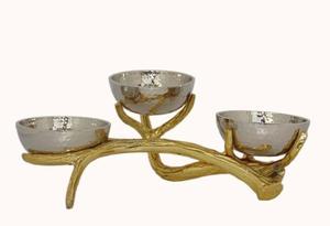 Decoración con mango de hoja de latón, cuencos de Chip y inmersión, acero inoxidable y Metal para Bodas de hoteles, fiestas y cuencos dulces - Product Image 4