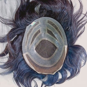 Peluca de Cabello Humano Remy Indio 100% para Hombre, Modelo MGM, Extensiones de Cabello, Base Mono PU 100% Anudada a Mano, Estilos de Ondas Profundas y Lisos - Product Image 1