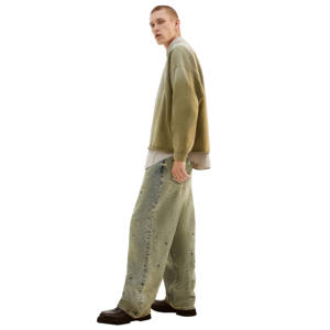 เสื้อสเวตเชิ้ตคอกลมเนื้อหนาพิมพ์โลโก้ตามสั่งสำหรับผู้ชาย เสื้อสเวตเชิ้ตแบบฟอกสีพร้อมโลโก้แบบกำหนดเอง - Product Image 2