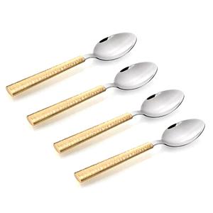 Juego de cubiertos de acero inoxidable pulido, mango plano hecho a mano, estilo real y diseño diferente, para el hogar - Product Image 1