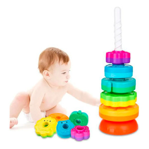 <b>Stacking</b> <b>Rings</b> Toy for Babies, Single Color, Educational, Multicolor - Assorted Colors - Product Image 2