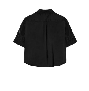 Camisa Corta Negra Moderna para Mujer, Estilo Ejecutivo, Mangas Ajustables, Corte Moderno, Ofrecida por Proveedor Indio en Tallas Personalizadas - Product Image 2