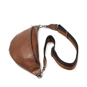 Custom Made Adjustable Waist Belt Fanny Pack Genuine Cowhide Sheepskin Leather Letter Pattern Custom Made Waist Bag - Product Image 3