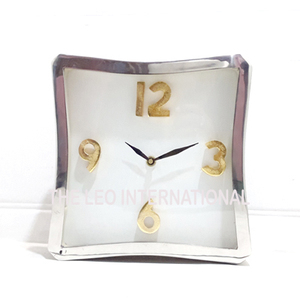 Thép không gỉ kim loại hình vuông Shinny đánh bóng bàn Đồng Hồ Phong Cách ưa thích nóng bán Chất lượng cao nhất trang chủ trang trí bàn đồng hồ - Product Image 2