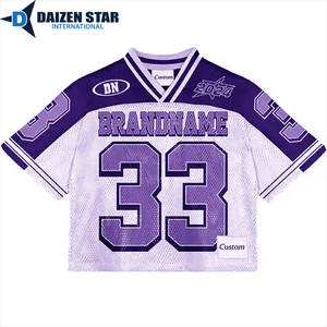 Maillot de football en mesh unisexe personnalisé avec nom d'équipe, imprimé par sublimation, 100% polyester respirant, séchage rapide, antibactérien, anti-UV, DSI - Product Image 1