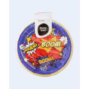 Platos de Superhéroes para Fiestas, 17 cm, Paquete de 8, Artículos Desechables para Fiestas - Product Image 1