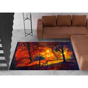 Tapis à motif de paysage d'automne : Décoration antidérapante pour salon, tapis en chenille - Product Image 4