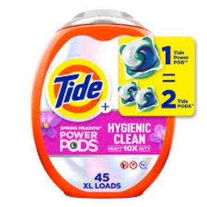 Tide Power Pods Detergente para ropa 3 en 1 Pacs 45 Count con eliminadores de olores y frescura de Febreze Aroma de renovación y primavera - Product Image 2