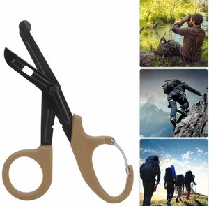 Ciseaux de pansement de premiers secours poignée en plastique marron ciseaux médicaux ciseaux universels chirurgicaux en acier inoxydable par ANAAIF - Product Image 3