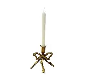 Stylish Golden Metal <b>Candle</b> Holder Minimalist Modern Decor Accent for Dining Bedroom Spaces - Product Image 4