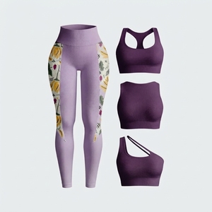 Hot Selling High Quality Women's Yoga Set Sports Wear Plus Size Lightweight Breathable Mid Waist Solid Color Custom Logo - Product Image 2