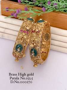 INDIAN BRASS JEWELLERY TRADITIONAL and FASHIONABLE <b>ANTIQUE</b> COPPER <b>GOLD</b> PLATED <b>BANGLES</b> - Product Image 4